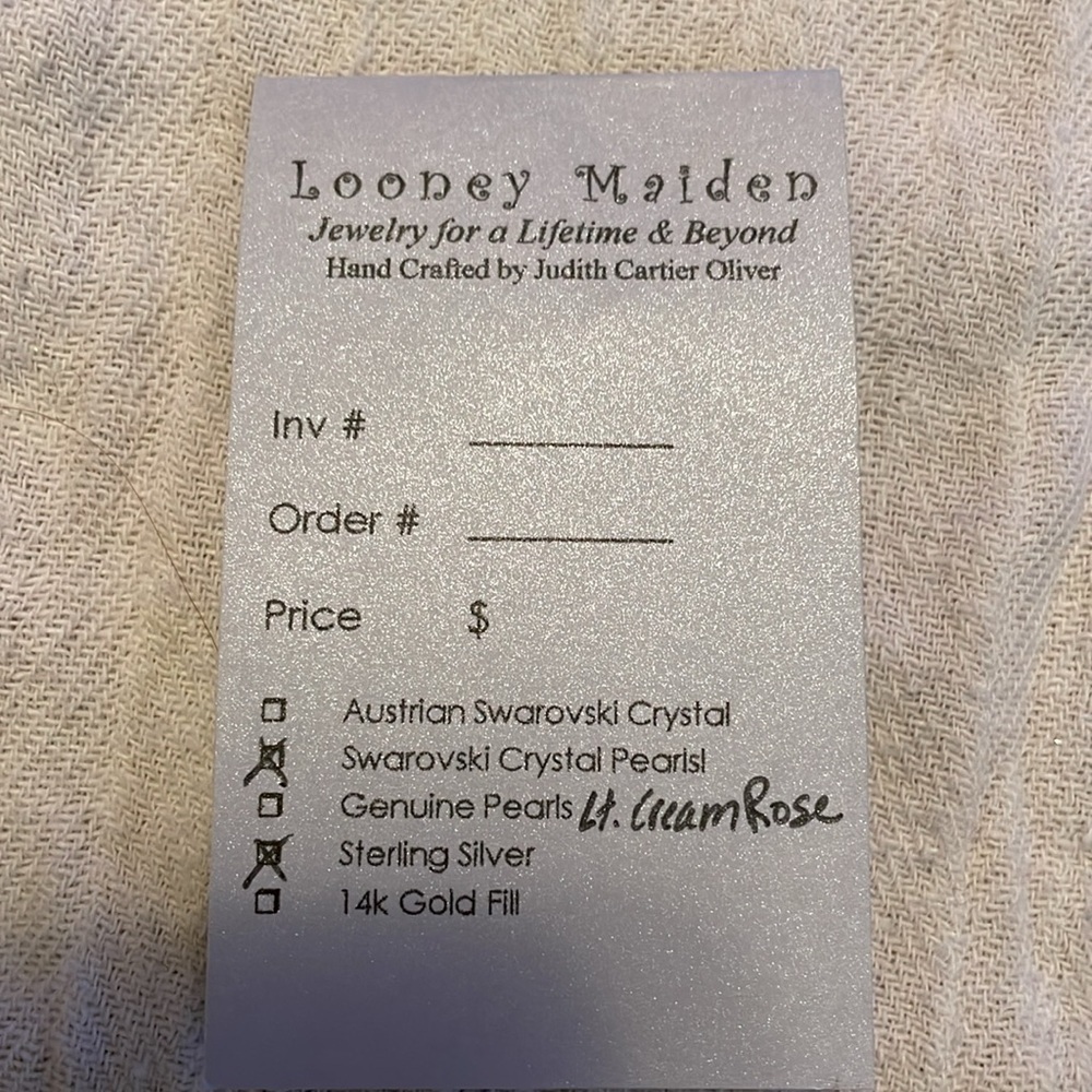 Pearl drop earrings by Looney Maiden - Picture 2 of 2
